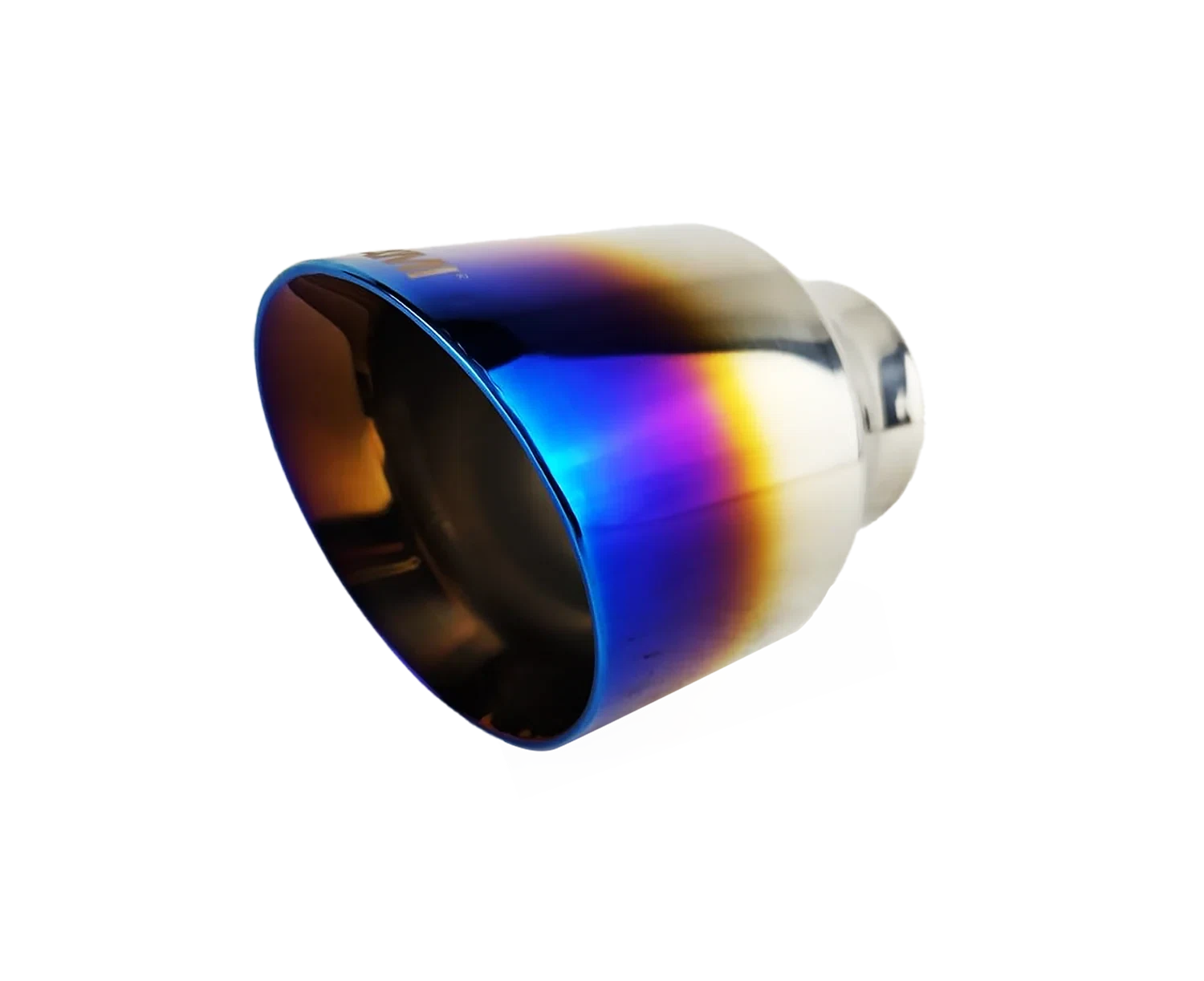 3_ ID_4_ OUT_5.5_ Single Round Double Wall Slant Cut Exhaust Tip-Blue NT-3019